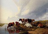 Thomas Sidney Cooper Evening In The Meadows painting